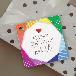 Spaß und farbenfrohe Festspiele Gefallen Geburtsta Geschenkanhänger