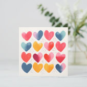 Spaß und farbenfrohe Herzen Karte (Stehend Vorderseite)