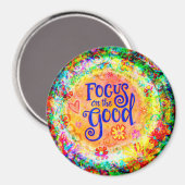 Spaß und farbenfrohe Konzentration auf das Gute Magnet (Vorderseite/Rückseite)