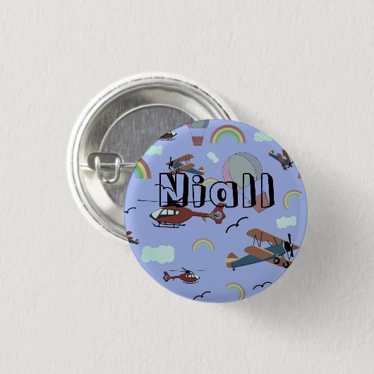 Spaß und farbenfrohe Luftfahrt Button (Vorne & Hinten)