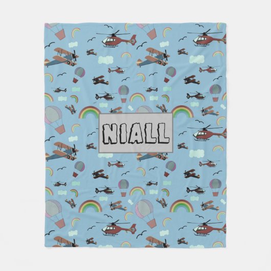 Spaß und farbenfrohe Luftfahrt Fleecedecke (Vorderseite)