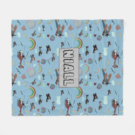 Spaß und farbenfrohe Luftfahrt Fleecedecke (Vorderseite (Horizontal))