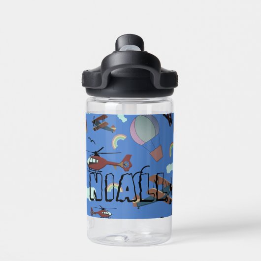 Spaß und farbenfrohe Luftfahrt Trinkflasche (Rückseite)