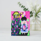 Spaß und farbenfrohe Mischmedien Postkarte (Stehend Vorderseite)