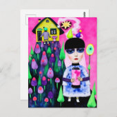 Spaß und farbenfrohe Mischmedien Postkarte (Vorne/Hinten)