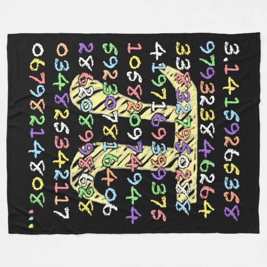 Spaß und farbenfrohe Pi im Stile einer Tafel berec Fleecedecke (Vorderseite (Horizontal))