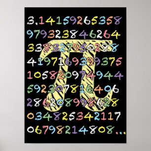 Spaß und farbenfrohe Pi im Stile einer Tafel berec Poster