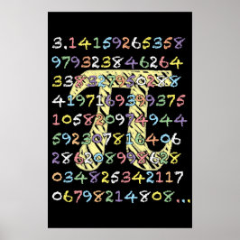 Spaß und farbenfrohe Pi im Stile einer Tafel berec Poster