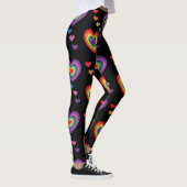 Spaß und farbenfrohe Regenbogenherzen Leggings (Rechts)