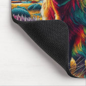 Spaß und farbenfrohe Regenbogenkuh lila blau Mousepad (Ecke)