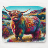 Spaß und farbenfrohe Regenbogenkuh lila blau Mousepad (Vorne)