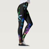 Spaß und farbenfrohe Schneeflocken auf schwarz Leggings (Rechts)