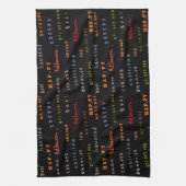 Spaß und farbenfrohe Typografie Geist Halloween Geschirrtuch (Vertikal)