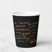 Spaß und farbenfrohe Typografie Geist Halloween Pappbecher (Rückseite)