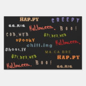 Spaß und farbenfrohe Typografie Halloween-Holiday- Geschenkpapier Set (Vorderseite)