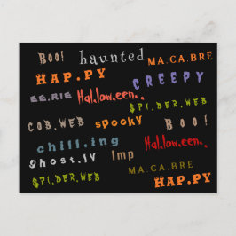 Spaß und farbenfrohe Weihnachtstypografie Hallowee Postkarte