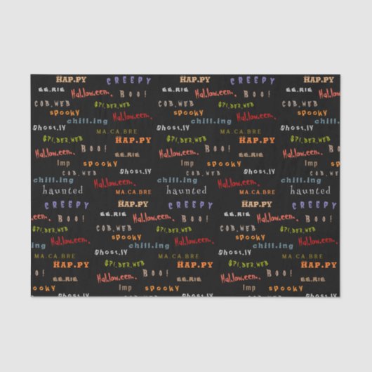 Spaß und farbenfrohe Weihnachtstypografie Hallowee Seidenpapier (Vorderseite)