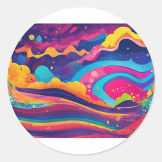 Spaß und Feiern auf Papierplatten Runder Aufkleber