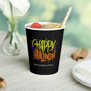 Spaß und Festivals "Happy Halloween" Papier Cup Pappbecher