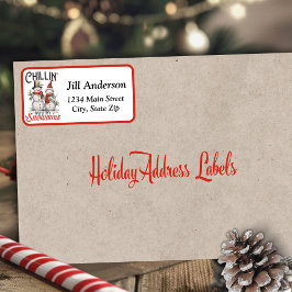 Spaß und festliche Kinder mit meinen Schneemassen Adressaufkleber