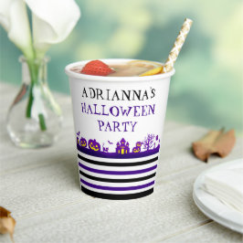 Spaß und festliche Spooky Szene Custom Halloween Pappbecher