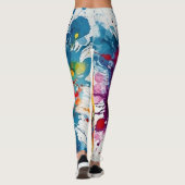 Spaß und Fierce farbenfrohe Aquarellfarben Legging Leggings (Rückseite)