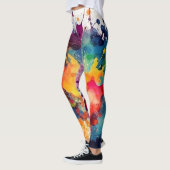 Spaß und Fierce farbenfrohe Aquarellfarben Legging Leggings (Links)