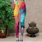 Spaß und Fierce farbenfrohe Aquarellfarben Legging Leggings