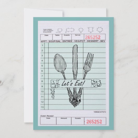 Spaß und Funky Abendessen-Party Einladung (Vorderseite)