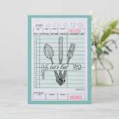 Spaß und Funky Abendessen-Party Einladung (Stehend Vorderseite)