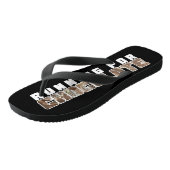 Spaß und Funky beim Design von Schokoladentexten Badesandalen (Schrägansicht)