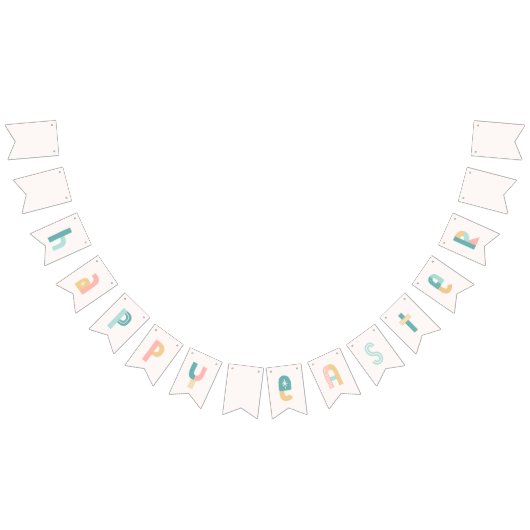 Spaß und Funky Typografie - Happy Oaster Wimpelkette (Alle)