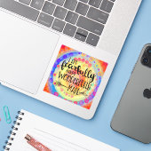 Spaß und Glück furchtbar und wunderbar gemacht Aufkleber (Laptop mit iPhone)