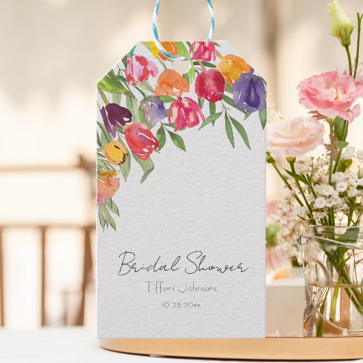 Spaß und Helle Tulips und Grünes Brautparty Geschenkanhänger