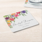 Spaß und Helle Tulips und Grünes Brautparty Rechteckiger Pappuntersetzer (angewinkelt)