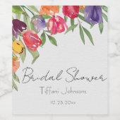 Spaß und Helle Tulips und Grünes Brautparty Weinetikett (Einzelnes Label)