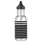Spaß und Hübsch Schwarz und Weiß Edelstahlflasche (Links)