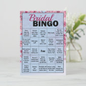 Spaß und interaktives Brautparty Bingo Card Game Einladung (Stehend Vorderseite)