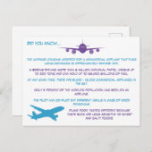 Spaß und interessante Fakten über das Flugzeug Postkarte (Vorne/Hinten)