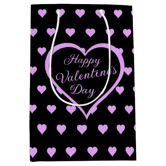 Spaß und Kokette rosa Herzen Valentine Mittlere Geschenktüte (Vorderseite)