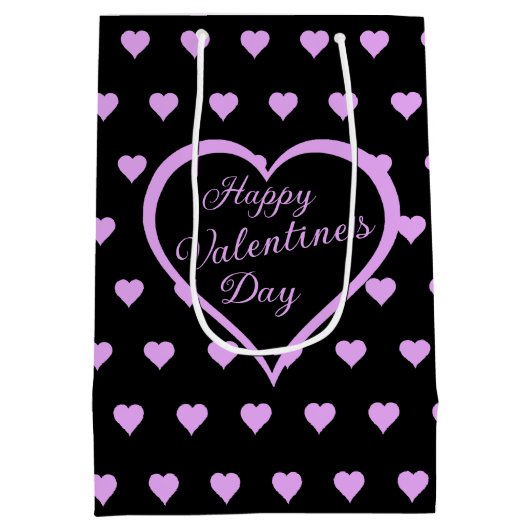 Spaß und Kokette rosa Herzen Valentine Mittlere Geschenktüte (Rückseite)