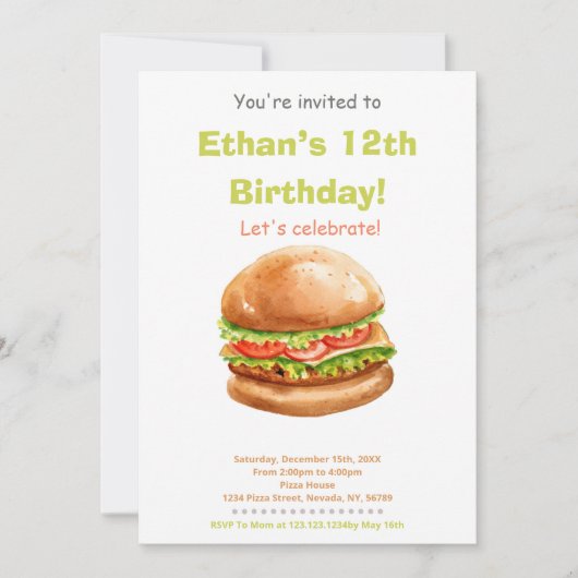 Spaß und leckeres Party laden ein Einladung (Vorderseite)