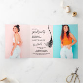 Spaß und moderne Abschluss Tri-Fold-Einladung Dreifach-gefaltete Programmkarte (Innenseite)