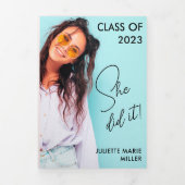 Spaß und moderne Abschluss Tri-Fold-Einladung Dreifach-gefaltete Programmkarte (Cover)