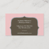 Spaß und moderne Baby-Butike-Geschäfts-Karten Visitenkarte (Rückseite)