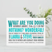 Spaß und moderne Hochzeits-Einladung - irgendeine Einladung (Stehend Vorderseite)