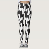 Spaß und moderne schwarz-weiße Leggins (Vorderseite)