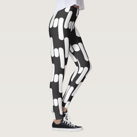 Spaß und moderne schwarz-weiße Leggins (Rechts)
