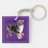 Spaß und Niedliche Liebe Meine Aussie Schlüsselanhänger (Rückseite)