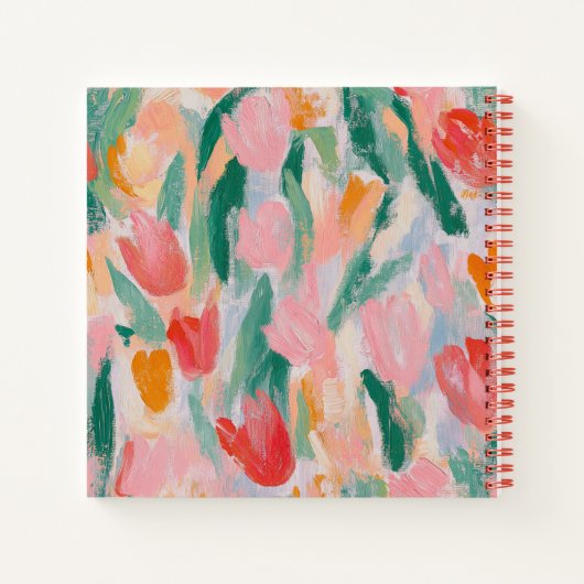 Spaß und Nostalgie Tulips Squared Notebook Notizblock (Rückseite)